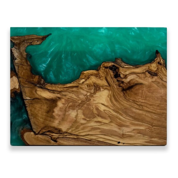 Skärbräda med GRÖN epoxiharts 24x17cm
